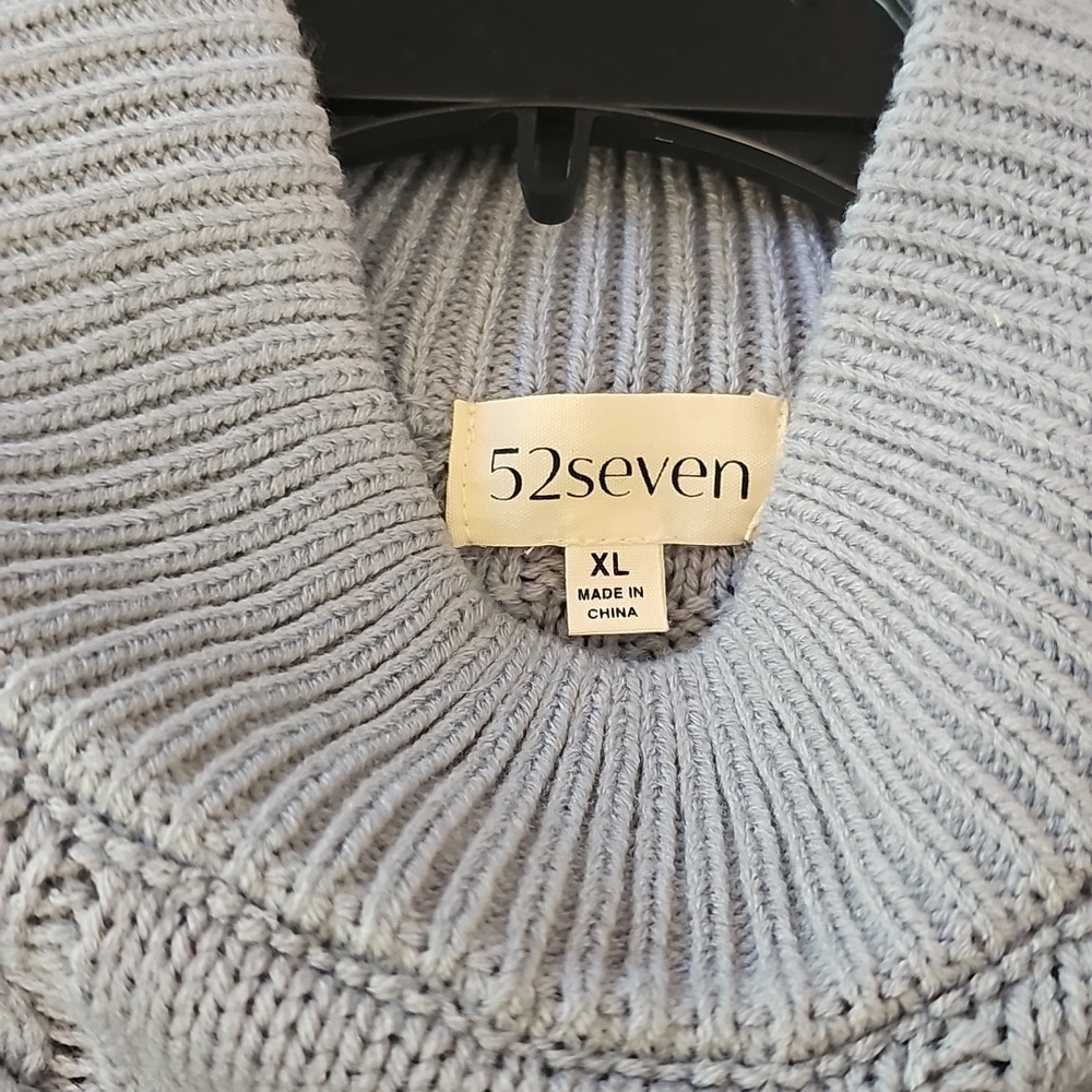 52 SEVEN Blue Cable Sweater . Really Beautiful. - Picture 3 of 4